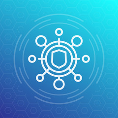 cyber attack icon, pictogram, vector illustration