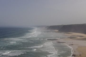 Praia da Fateixa. Arrifana Atlantic sea coast in Algarve, the south of Portugal.