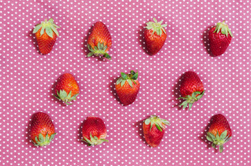 Strawberry pattern on fabric