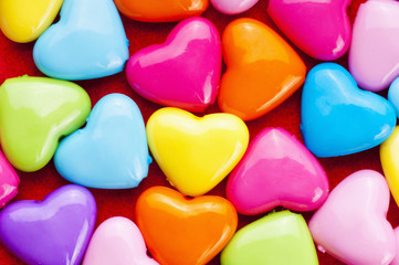 Background on Valentine's Day with colorful hearts
