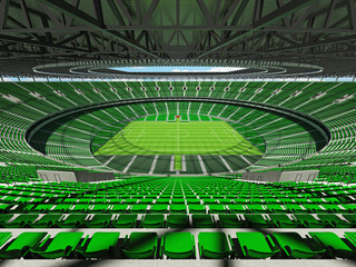 3D render of a round football -  soccer stadium with  green seats