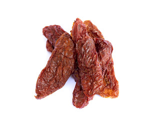 dried tomatoes on a white background