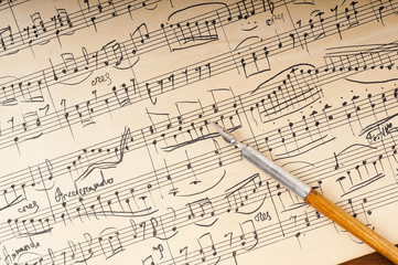 Fototapeta premium Old music sheet. Manuscript