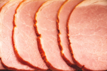 Tasty slices of ham close up 2