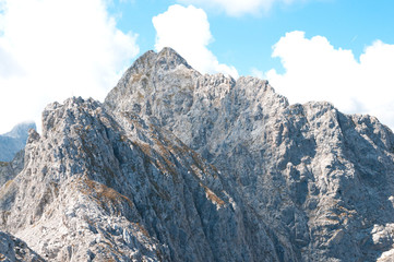 Beautiful view of the Alps near the peak Hafelekar in Innsbruck