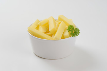 raw chipped potatoes