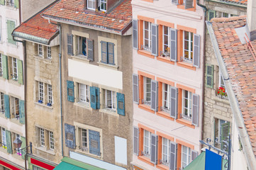 Obraz premium City street, Lausanne, Switzerland.