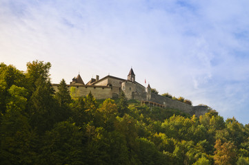 Fototapeta na wymiar Château de Gruyères, a small castle in Switzerland, near the t