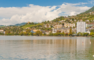 Fototapeta premium View of Montreux, Geneva lake, Switzerland