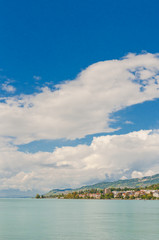 Fototapeta premium View of Montreux, Geneva lake, Switzerland