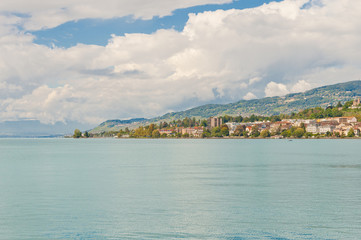Fototapeta na wymiar View of Montreux, Geneva lake, Switzerland