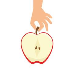 apple fresh fruit isolated vector illustration design