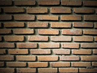 old brick walls texture background, drak curbstone and middle light for vignette