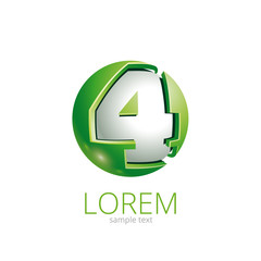 Abstract Vector Design Element - Metal 4 sphere logo template