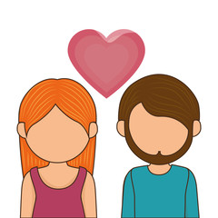 Cute couple in love vector illustration design