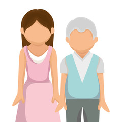 happy family member character vector illustration design