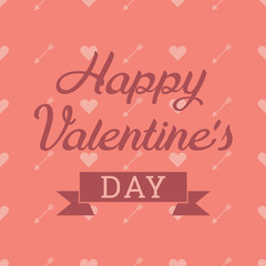 Valentine's Day greeting card with hearts