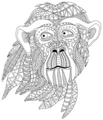 Monkey head portrait graphic vector illustration - 133815965