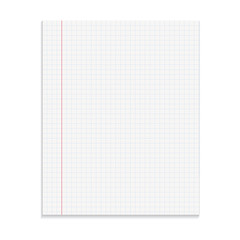 Realistic template notepad with spiral. Blank cover design. School business diary. Office stationery notebook on white background