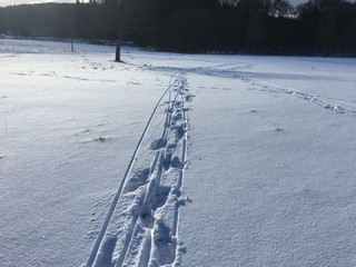 Fu&szlig;spuren im Schnee