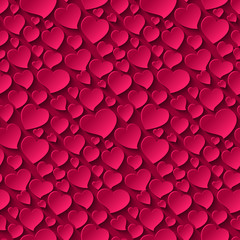Abstract seamless pattern of hearts. Vector illustration