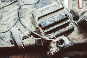 dusty machine in the workshop