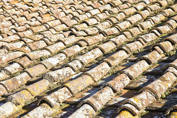 Detail of a Tuscany roof viewed from above