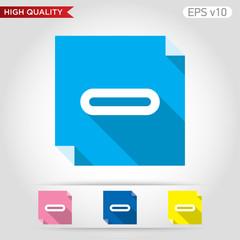 Obraz premium Colored icon or button of minus symbol with background