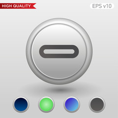 Colored icon or button of minus symbol with background