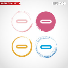 Colored icon or button of minus symbol with background