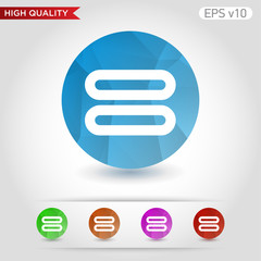 Colored icon or button of equally symbol with background