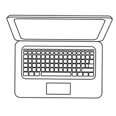 laptop computer device icon over white background. vector illustration