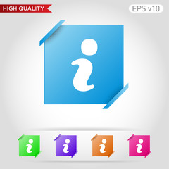 Colored icon or button of info symbol with background