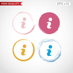 Colored icon or button of info symbol with background