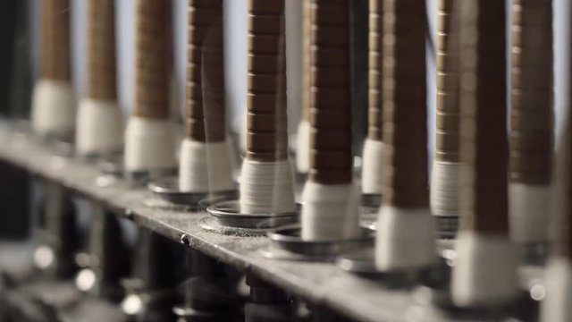 Old wool spindle and virgin wool weaving machinery for the production of yarn, cloth from cotton, Europe, Dec 2016