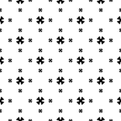 Vector monochrome seamless pattern, simple minimalist geometric background, small black cruciate figures on white backdrop. Repeat abstract texture. Design for prints, decoration, digital, textile