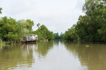Fototapeta na wymiar River scenery in Mekong delta, Vietnam