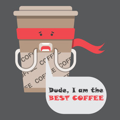 glass about coffee, drink in a cardboard cup, coffee -