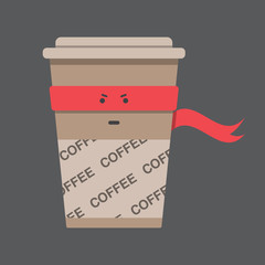 glass about coffee, drink in a cardboard cup, coffee -