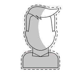 faceless businessman icon image sticker vector illustration design 