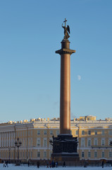 Fototapeta na wymiar The Alexander column in the centre of the city.