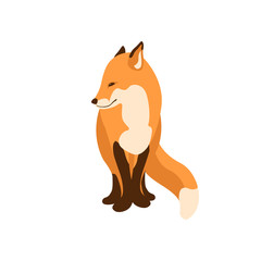 Fox vector illustration style Flat