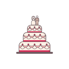 Decorated wedding cake.