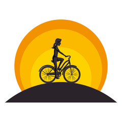 person avatar in bicycle vehicle isolated icon vector illustration design