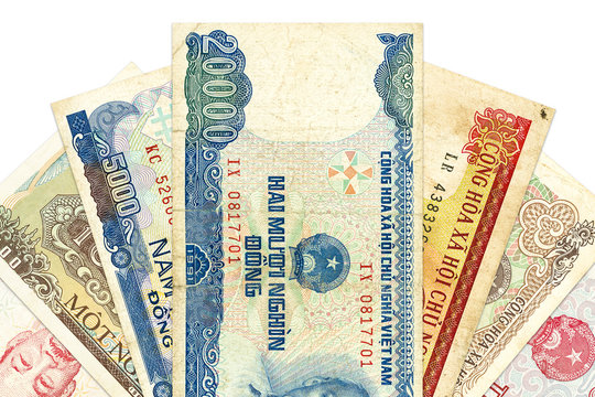 heap of vietnamese dong bank notes