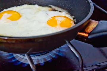 Crédence de cuisine en verre imprimé Oeufs sur le plat Fried eggs