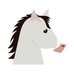 horse animal icon over white background. colorful design. vector illustration