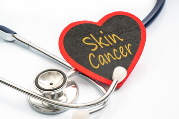 stesthoscope with red heart shape - medical concept