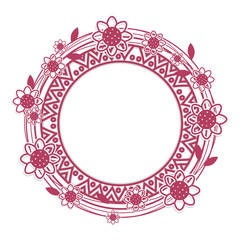 floral cute frame decorative vector illustration design