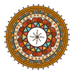 Fototapeta na wymiar mandala art decorative icon vector illustration design